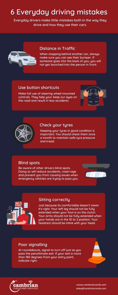 10 everyday driving mistakes infographic - Cambrian Fuelcard Services